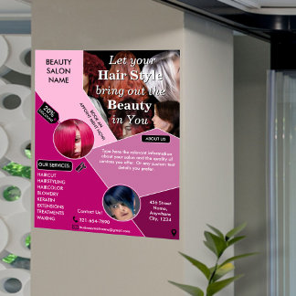 Professionell Hair Salon Services Lägg till fotoRo Poster