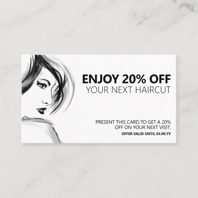Professionell Hair Salon - Tack Rabattkort (Framsida)