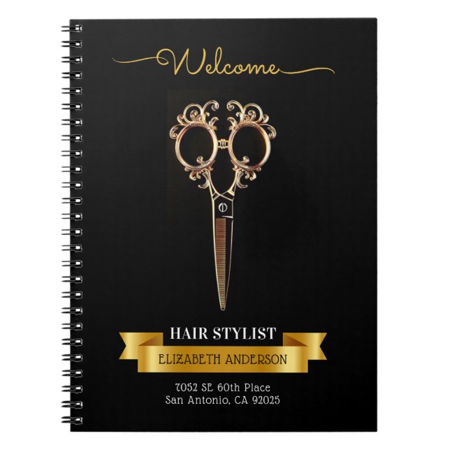 Professionell Hair Stylist Beauty Salon Anteckningsbok (Framsidan)