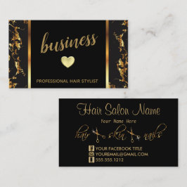 Professionell Hair Stylist Specialist - Guld Marbl Visitkort