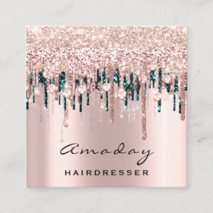 Professionell Hairdresser Makeup Ro Diamond Fyrkantigt Visitkort