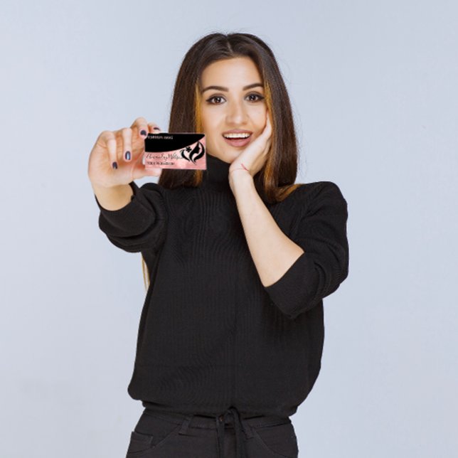 Professionell Hairdresser Stylist Ro Makeup Logoty Visitkort (Professional Hairdresser Stylist Rose Makeup Logo Business Card)