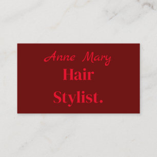 Professionell Hairstylist Salon Minimal Burgundy Visitkort