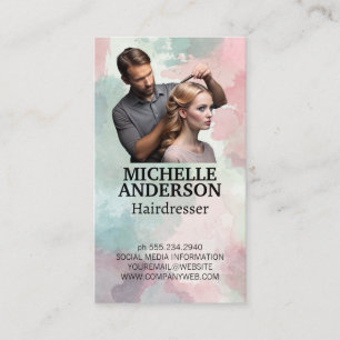Professionell Hairstylist Skapa Updo Visitkort
