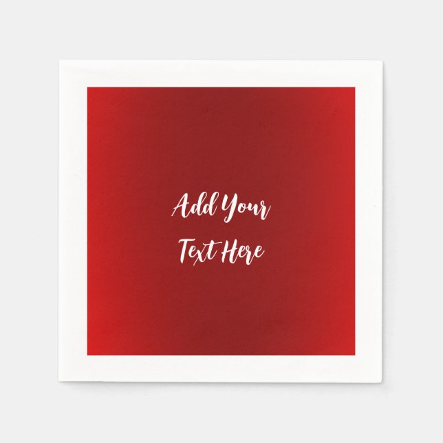 Professionell handskrift lägga till text modern rö pappersservett (Framsidan)