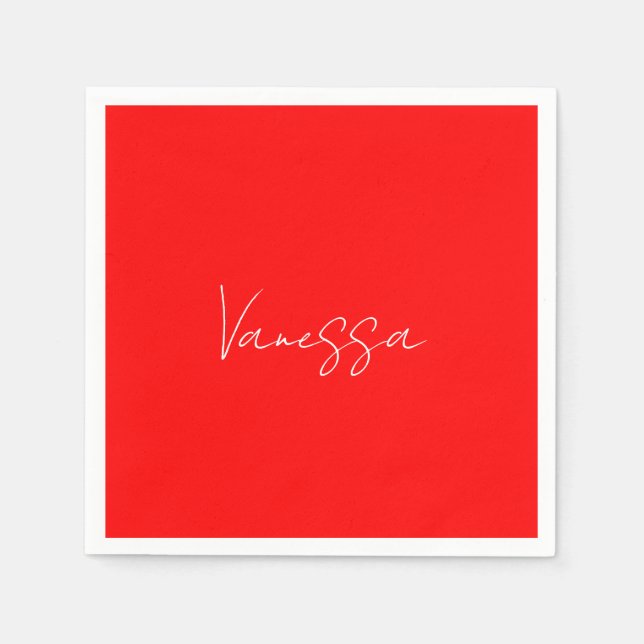 Professionell handskrift namn anpassningsbar pappersservett (Framsidan)