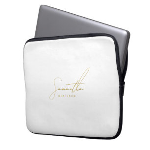 Professionell handskriven gul skript typografi laptop fodral