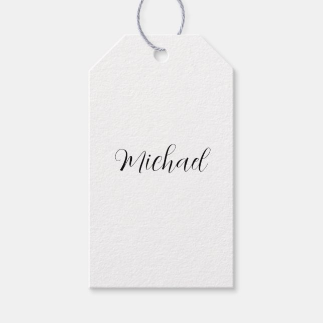 Professionell handskriven namn minimalistisk moder presentetikett (Framsidan)
