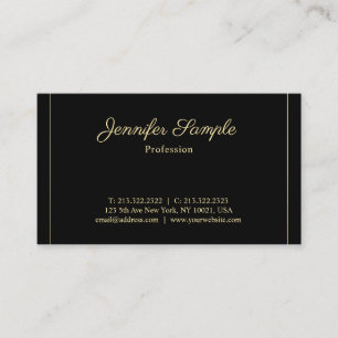 Professionell Handskrivet skript Guld Plain Luxury Visitkort