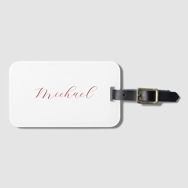 Professionell handstil namn minimalistisk modern bagagebricka (Framsida horisontal)