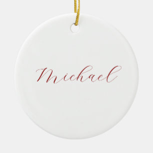 Professionell handstil namn minimalistisk modern julgransprydnad keramik
