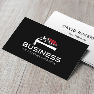 Professionell Handyman House Repair Service Black Visitkort
