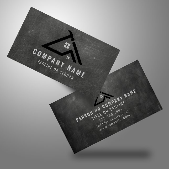 Professionell Handyman Logotyp Monochrome ConTRAR Visitkort (Skapare uppladdad)