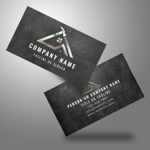 Professionell Handyman Logotyp Silver entreprenör Visitkort