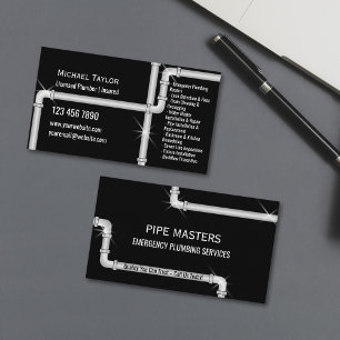 Professionell Handyman Plumber Verktyg Silver Rör Visitkort