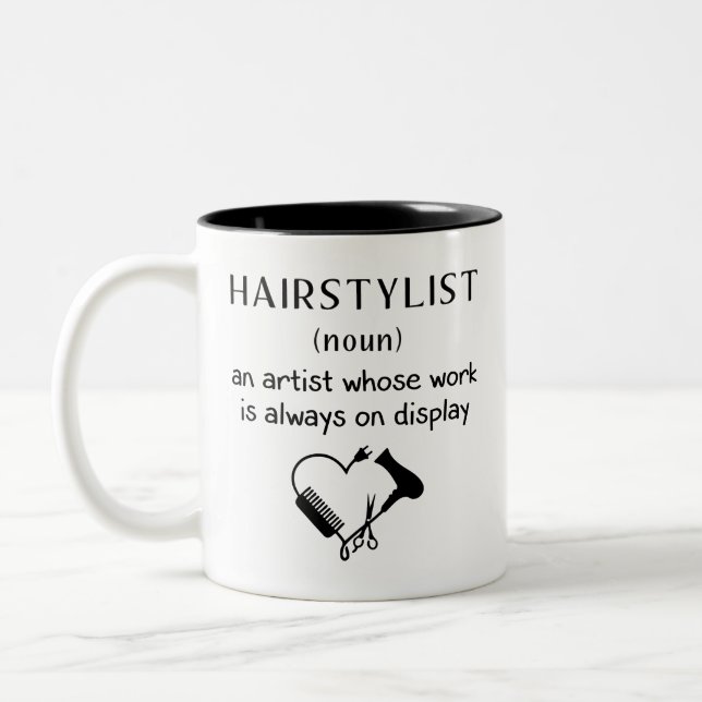 Professionell hårartist, Hairstylist Definition Två-Tonad Mugg (Vänster)