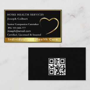 Professionell Health Caregiver Medical QR Code gul Visitkort