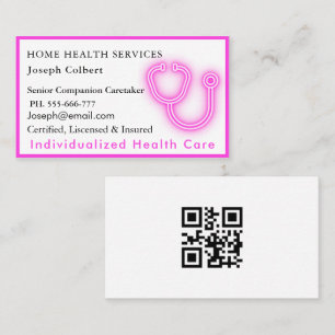 Professionell Health Caregiver Medical QR Code ros Visitkort