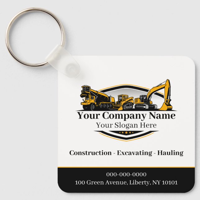 Professionell Heavy Equipment Construction Company Nyckelring (Framsida)