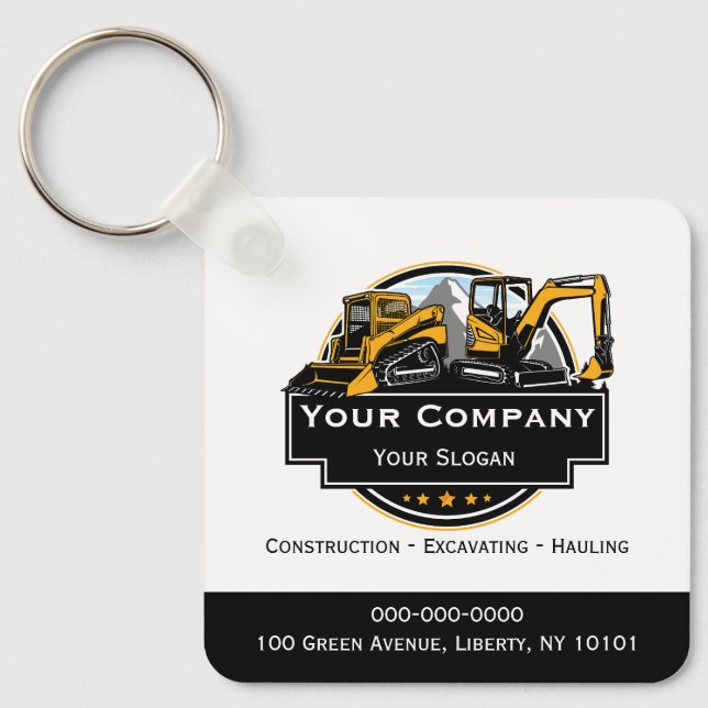 Professionell Heavy Equipment Construction Company Nyckelring (Framsida)