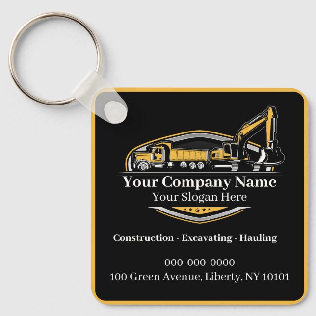 Professionell Heavy Equipment Construction Company Nyckelring (Framsida)