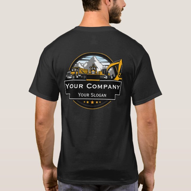 Professionell Heavy Equipment Construction Company T Shirt (Baksida)