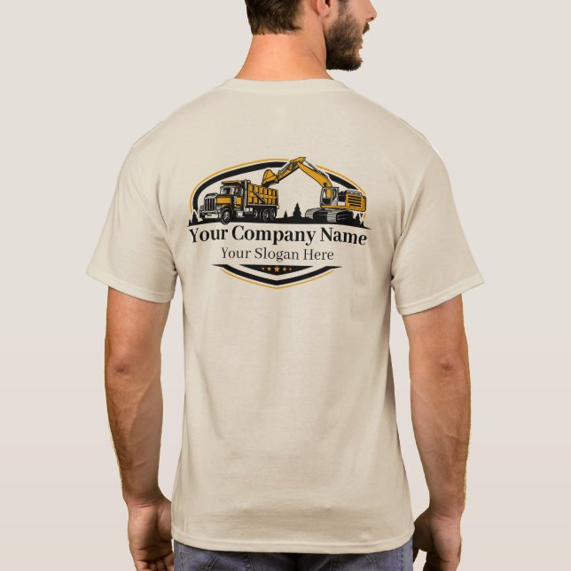 Professionell Heavy Equipment Construction Company T Shirt (Baksida)