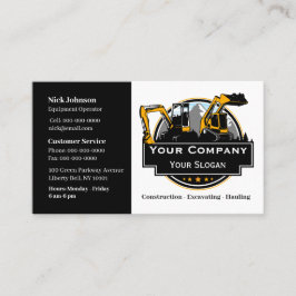 Professionell Heavy Equipment Construction Company Visitkort