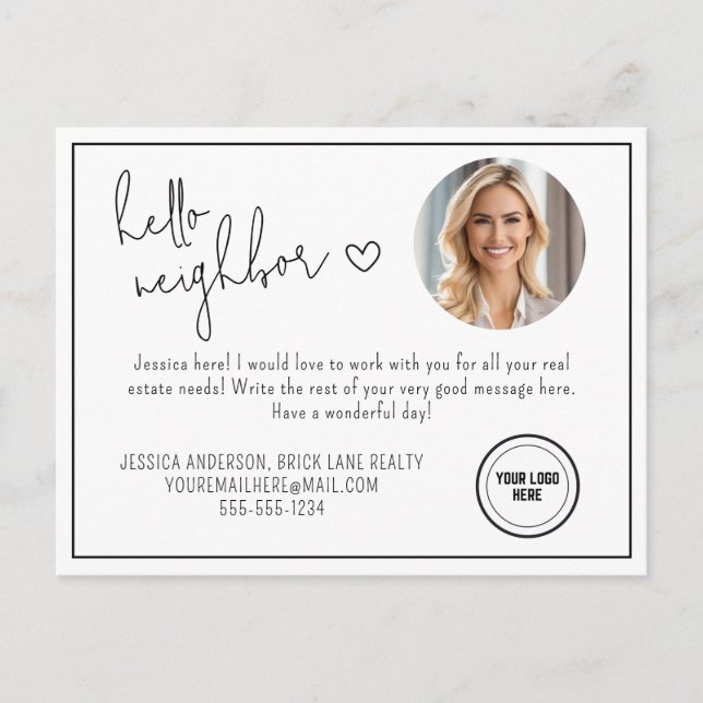 Professionell Hello Neighbor Realty Vykort (Framsida)