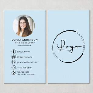 Professionell Himmel Blue Photo Logotyp Social Med Visitkort