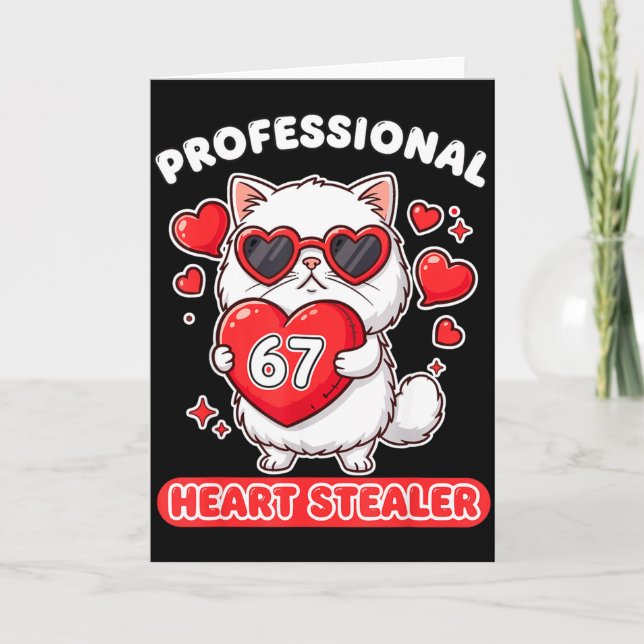 Professionell hjärttjuv 67 Meme 6 7 Ragdoll Katt Kort (Framsida)