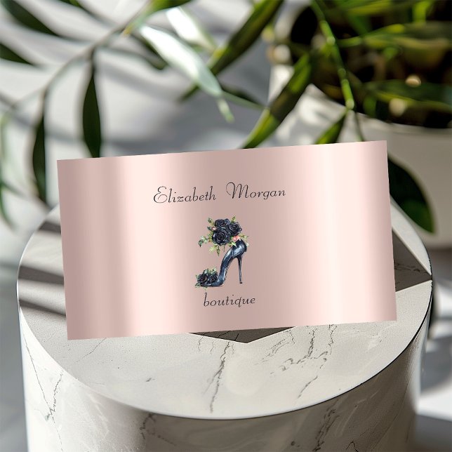 Professionell Högklackar Black Rosor Ro Guld Visitkort (Skapare uppladdad)