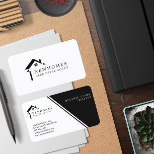 Professionell Home Real Gods Agent Logotyp Black Visitkort