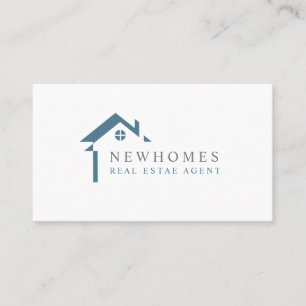 Professionell Home Real Gods Agent Logotyp Blue Visitkort