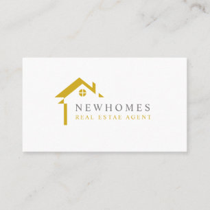 Professionell Home Real Gods Agent Logotyp Gult Visitkort