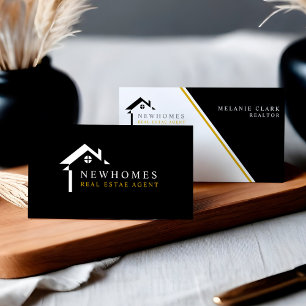 Professionell Home Real Gods Agent Logotyp White Visitkort