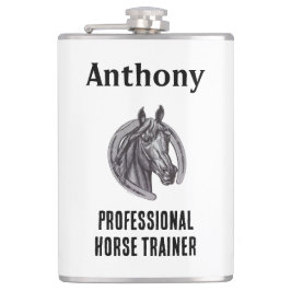 Professionell Horse Trainer Black White Sketch Mar Fickplunta