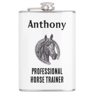 Professionell Horse Trainer Black White Sketch Mar Fickplunta