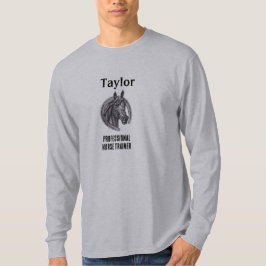 Professionell Horse Trainer Black White Sketch Mar T Shirt