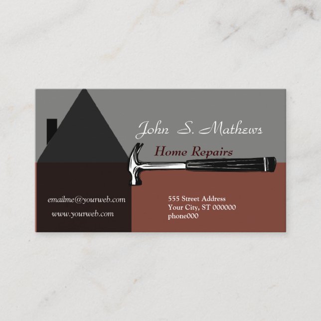 Professionell House Construction Handyman Verktyg Visitkort (Framsida)