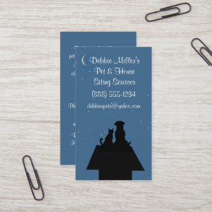 Professionell House Hund Cat Pet Sitta Visitkort