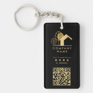 Professionell House Logotyp Black och Guld Qr-kod