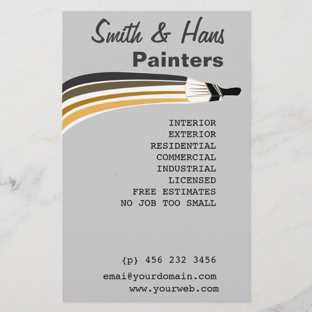 Professionell House Painter Flygblad (Framsidan)