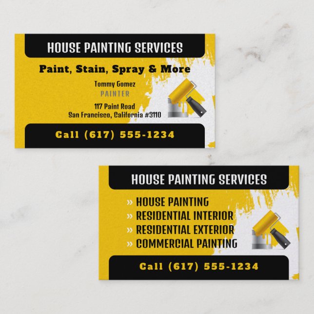 Professionell House Painting Services | Färg Visitkort (Fram/baksida)