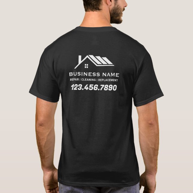 Professionell House Repair Tak Logotyp Real Gods T Shirt (Baksida)
