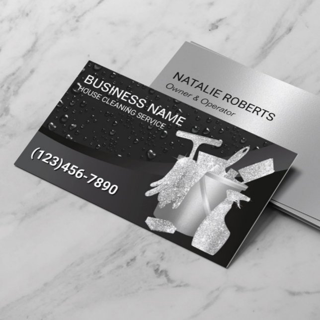 Professionell House Städning droppar från Svarta V Visitkort (Skapare uppladdad)