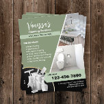 Professionell House Städning Grönt Maid Service Flygblad<br><div class="desc">Professionell House Städning Sage Grönt Maid Service Flyers.</div>