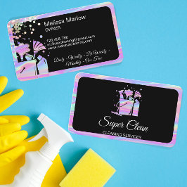 Professionell House Städning Maid Holograph Glitte Visitkort