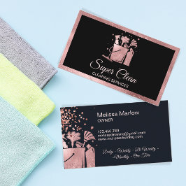 Professionell House Städning Ro Guld Glitter Buss  Visitkort