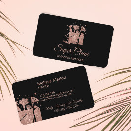 Professionell House Städning Ro Guld Glitter Visitkort